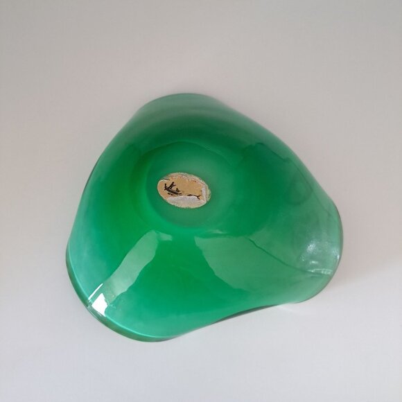 Murano Glass Bowl Tutti Frutti Handcrafted Decorative Art Piece Green Candy Dish - Picture 6 of 9